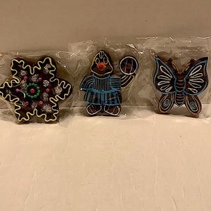 Christmas cookie magnets. Set of 3